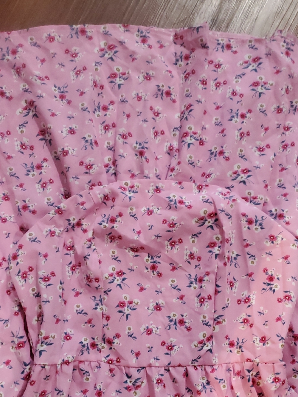 SHEIN Pink Floral Strapless Maxi Dress